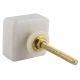White Stone Square Gold Cross Dresser Knob